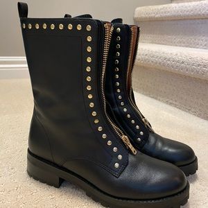 Coach Leather Studded Combat Boots NWOT